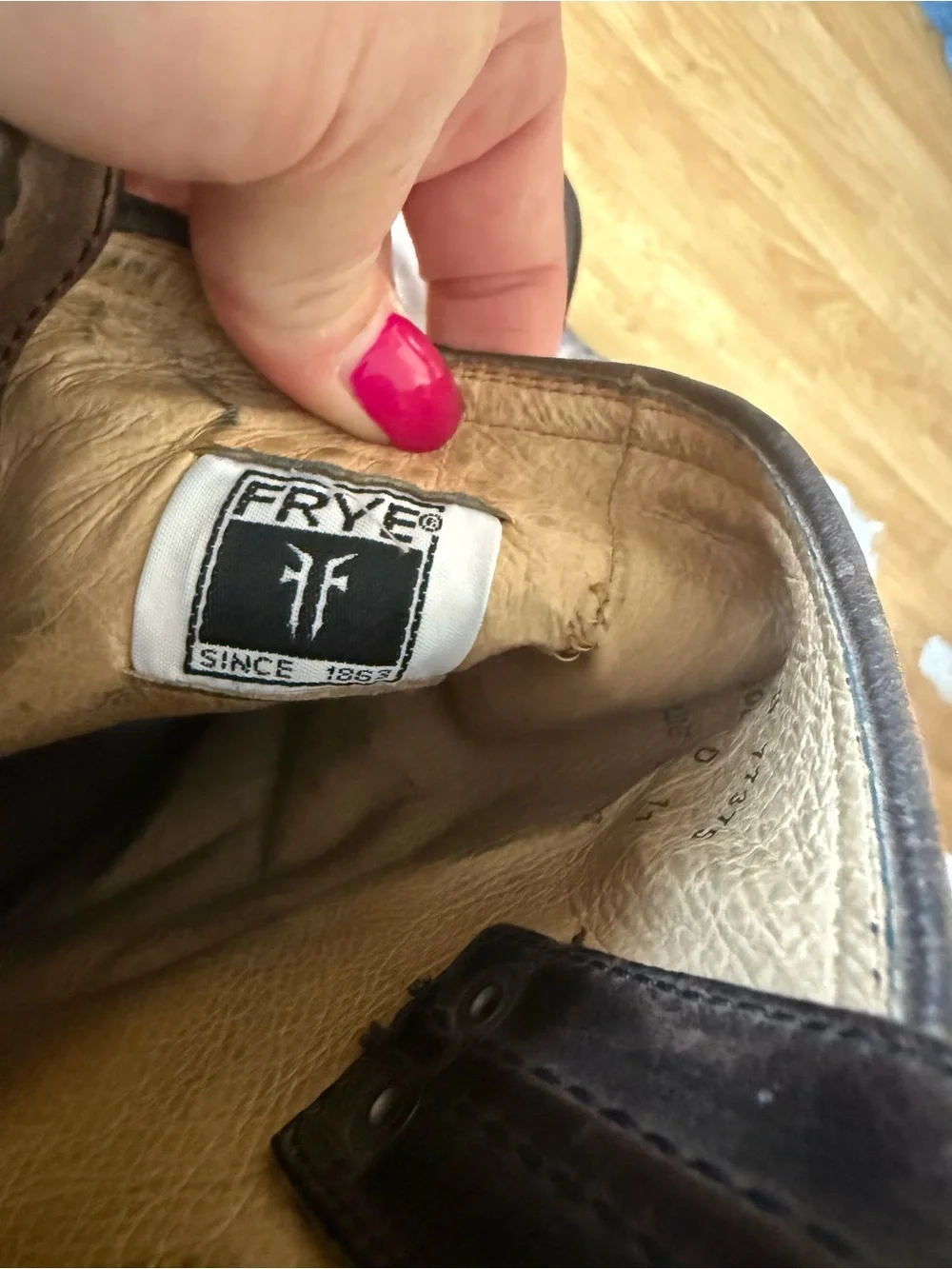 Frye Brown Leather Short Harness Boots